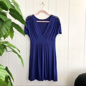 Cobalt Peekaboo Shoulder Jersey Dress